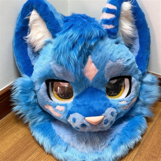 Blue Tiger Custom Fursuit Head Mask, Handmade Furry Costume With Paws Tail Body Shoes, Halloween Party Cosplay and Furry Convention - Etsy