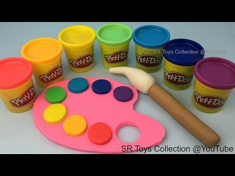 DIY How to make Play Doh Rainbow Colours Paint and Palette Fun Creative for Kids