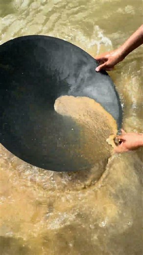 Woww., Finding pure gold dust in scary rivers by mud cream. #golddiscovery #goldrush