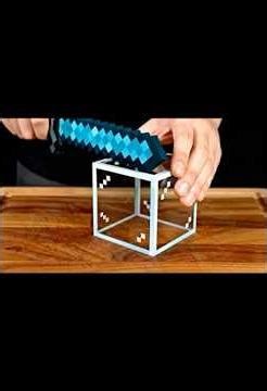 Using a DIAMOND SWORD to Slice Minecraft Glass! IRL #Minecraft
