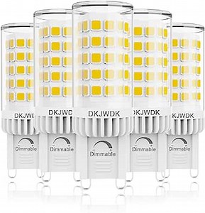 G9 LED Bulb Dimmable, 60W Halogen Light Bulbs Equivalent, Warm White 3000K, AC 110V 120V T4 G9 Ceramic Bi Pin Base 5W 540 Lumen 360°Beam Angle G9 Light Bulbs fit for Chandelier, 5 Pack