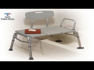 Drive Medical Plastic Tub Transfer Bench with Adjustable Backrest color may vary