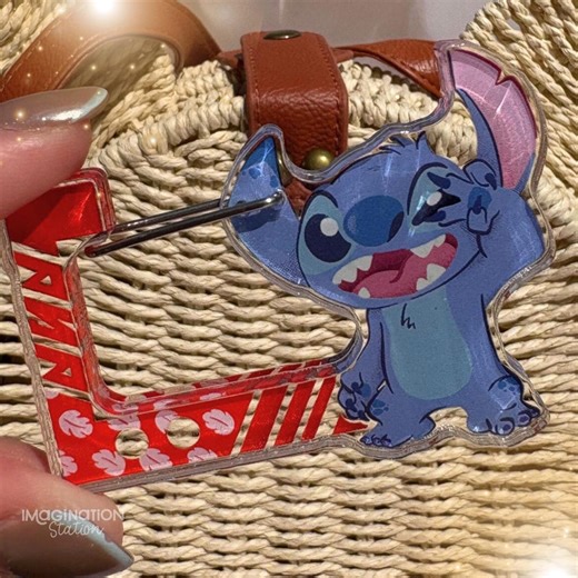 Stitch Acrylic Backpack Charm - Disney Collectible Bag Charm Keychain Carabiner - Etsy