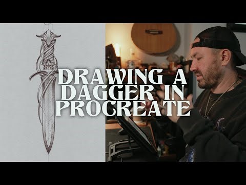 Drawing a Dagger in Procreate // Tutorial for digital Tattoo design