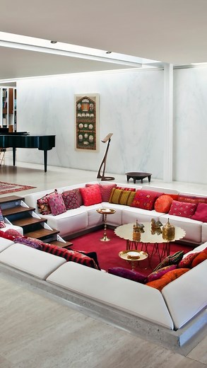 Take a short drive from Indy to Columbus, IN and visit the Miller House and Gardens in all of its summertime splendor. It’s the perfect way to take a break from the summer heat and explore one of the best examples of mid-century modern residences in the country. Commissioned by industrialist and philanthropist J. Irwin Miller and his wife Xenia Simons Miller in 1953, Miller House features strong colors and playful patterns and is a fascinating example of the Modernist aesthetic. Amid the residen