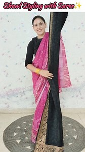 Shawl Styling with Saree ✨ #shawlstyle #shawlfashion #winterstyle #wintetstyling #ruchishappyplace #viralreelsシ #fbreelsfypシ゚ #facebookviral #winterfashion #shawltutorial #ShawlSeason #fashionhacks | Ruchi Thakur