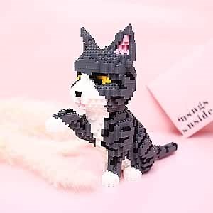 Building Blocks Cat Pet Building Toy Sets, DIY Animal Blocks Adult Building Set Micro 3D Building Toy Bricks Cats Construction Toy Gift for 10,11,12,13,14 Teens