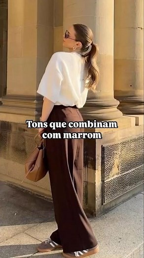 cores que combina com marrom #moda #marrom #modaalfaiataria #elegante #look #fashion