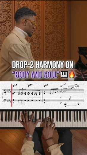 Luther S. Allison using drop-2 on “Body and Soul” 🔥 In his new 30-Day Jazz Harmony Chops video course, Luther dives deep into essential harmonic concepts such as block chords, drop-2 voicings, reharmonization, comping, and application to standards. Use code FB25 for $25 off at the link below! jazzlessonvideos.com/harmony #jazz #music #piano #jazzpiano #harmony | Jazz Lesson Videos