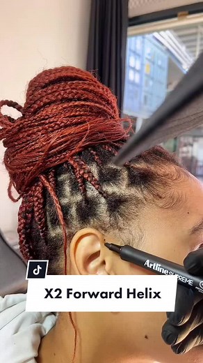 Double Forward Helix Piercing with R200 and R80 Jewellery