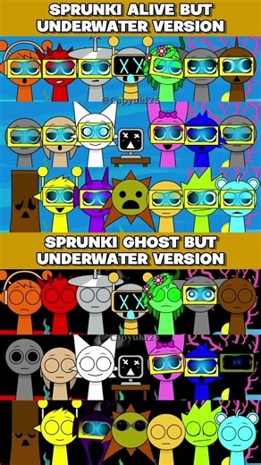 SPRUNKI UNDERWATER NEW VERSION BUT ALIVE 🆚 GHOST #sprunki #スプランキー #roblox #shorts #gameplay #games
