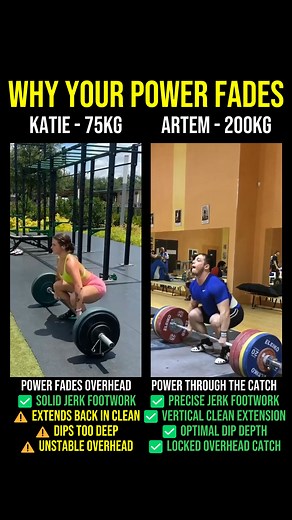 1.8K views | Why Your Power Fades Overhead Katie’s jerk footwork is...