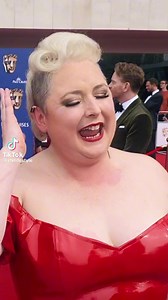 Siobhan McSweeney giving it SOX on the Red Carpet at last nights BAFTAS while single handedly putting Cork on the Map….. You Go Girl! ♥️🤍💃🏻 | The Wardrobe Fairy