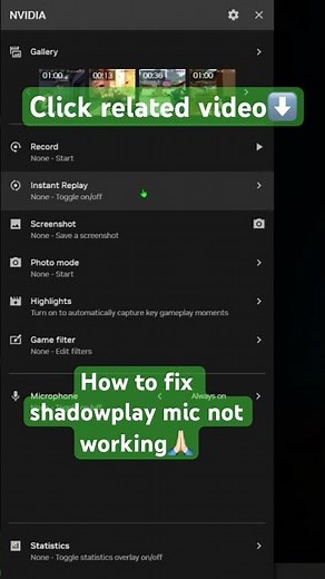 Shadowplay/nvidia mic not working #shadowplay #shadowplayhighlights #nvidia #microphone #tutorial