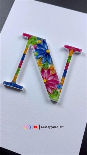DIY Quilling Letter N | Paper Quilling Typography Art #shorts #alphabet #quilling #letter