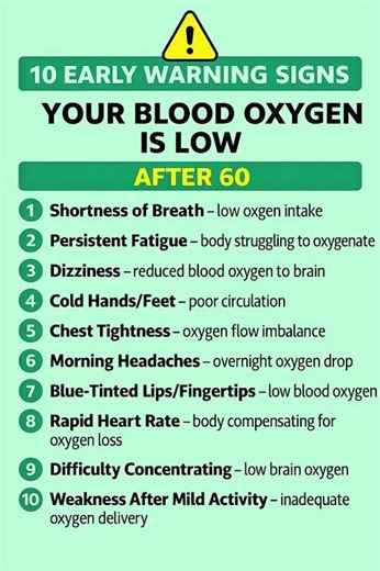 ⚠️ 10 Early Warning Signs Your Blood Oxygen Is Low After 60 (Don’t Ignore These)
