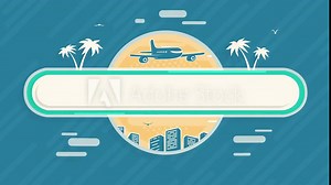 Flat Animated Background Tourism and Travel