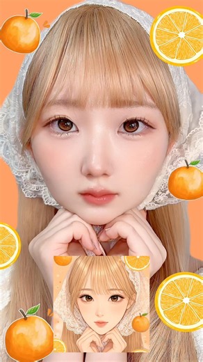 Orange makeup look to match Bbia's Mikan Mochi 🍊🧡