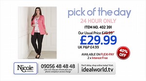 Create the perfect Summer outfit with the Nicole 3 Piece Trouser Set with a BONUS extra saving - now just £29.99! https://goo.gl/Byyf0x Hurry, offer ends 9pm Sunday! | Ideal World