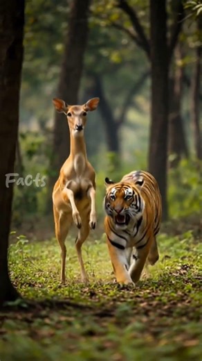 Nature’s Unlikely Pace: The Tiger and the Deer | Surreal Wildlife Encounter#didyouknow #birdfacts