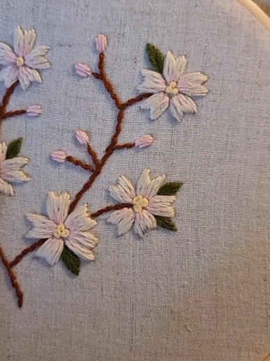 Sakura Cherry Blossom Embroidery Tutorial