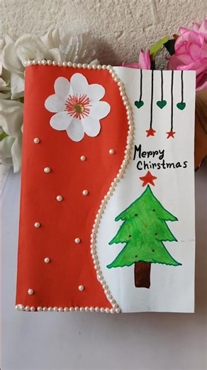 How to make Easy DIY christmas Card #shorts#trending#ytshortsviral#asmr#asmrsounds #craft#tweening