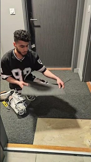 Perfect carpet tile installation trick #flooring #satisfying #diy