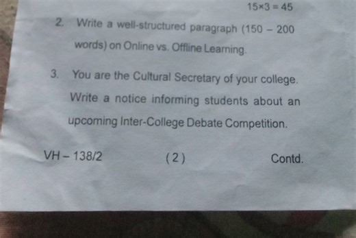 Write a well-structured paragraph (150 - 200 words) on Online v... | Filo