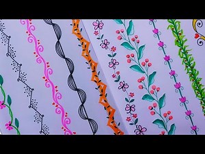 10 Easy and Beautiful Border Designs | Notebook Decoration | Colorful Borders | Design and Craft