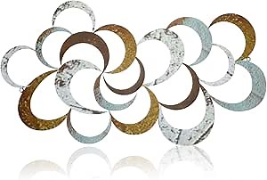 Lineshading Metal Abstract Scalloped Wall Decor Metal Abstract Wall Decor Geometric Wall Decor Modern Home Art Decorative Hanging Wall Art for Living Room Bedroom Entryway