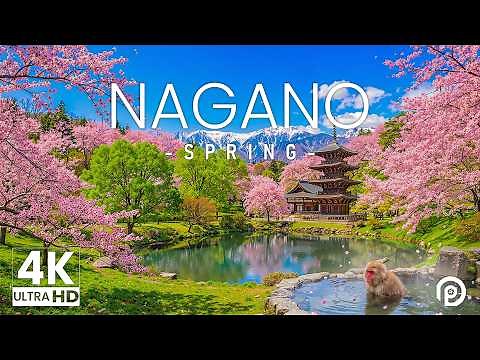 Nagano in Spring 4K - Amazing Beautiful Nature Scenery with Relaxing Music (60FPS)