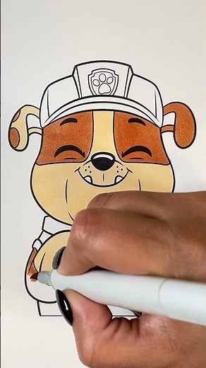 Coloring Rubble Paw Patrol Short #pawpatrol #coloringbook #rubblepawpatrol #rubbleandcrew