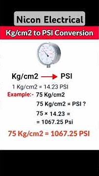 Kg/cm2 To PSI conversion Formula..... Easy to calculate trick.