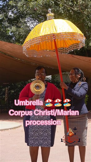 In the beauty of our Catholic Church, the processional umbrella is carried above the Blessed Sacrament during Corpus Christi to honor the true Presence of Christ in the Eucharist. It is a sign of reverence, kingship, and protection for Our Lord as He passes among His people. During Marian processions, it may also be used as a sign of love and honor for Our Blessed Mother, especially under her title as Queen of Heaven. A sacred symbol reminding us: Christ walks with us. Mary intercedes for us. #C
