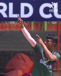 4.3M views · 10K reactions | Maruf Mridha removes the dangerous Arshin Kulkarni and pulls out a stylish celebration to give Bangladesh their first wicket ☝️ #U19WorldCup | ICC - International Cricket Council | Facebook