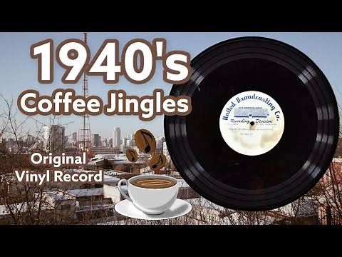 Vintage Ads: 1940's Folgers Coffee Jingles Radio Commercials on Original Vinyl Record!