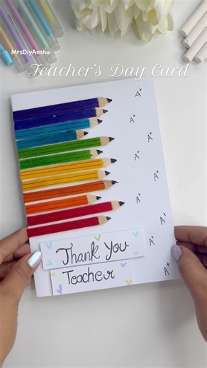 MrsDiyAnshu66 on Instagram: "Easy DIY Pencil Card for Teacher | Simple & Creative Card Idea #TeachersDay #HappyTeachersDay #DIYCard #HandmadeCard #DIYCrafts #DIYAnshu #CraftByAnshu #CreativeDIY #artoftheday #TeacherAppreciation #TeacherGift #papercraft #diycards #trendingreels #trending"