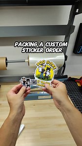 5.9K views · 52 reactions | Packing a custom sticker order! Outdoor rated, weatherproof proof and uv resistant stickers. Free proof, fast turnaround and free shipping. Made in the USA #stickers #asmr | AADesigns.co | Facebook