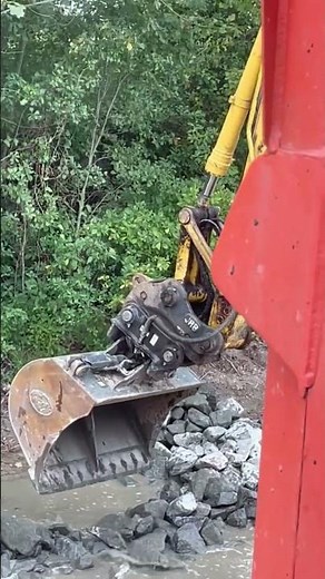 Positioning Rip Rap with Excavator