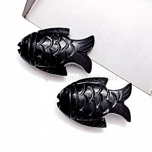 Gorgeous Black Onyx Fish Carved Gemstone, Handmade Gemstone Fish Shape Beads, Loose Hand Carved Fish Charm, Carved Fish Pendant 25mm SALE - Etsy