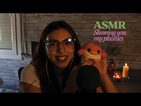 ASMR SHOWING YOU MY PLUSHIES!! 🧸🥰 (whispers, textures, sounds on the mic)