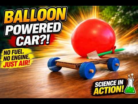 Balloon Powered Car 🚗💨 | Amazing Science Experiment That Will Blow Your Mind! ‪@little_genius_lab‬