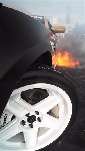 Mathew Jensen on Instagram: "Not a party until the fire extinguisher comes out😂🤙🏼🔥🔥 Listen to that limiter tho!🧏🏼‍♂️😎 @burnoutwars #hellooo #semashow #hoonigan #tirefire"