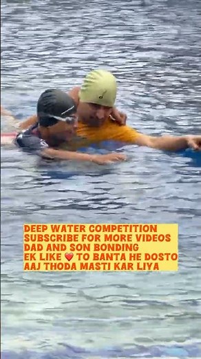 Deep Water Swimming Competition | Amazing Dad & Son Bonding ❤️🏊 | Family Swimming Challenge