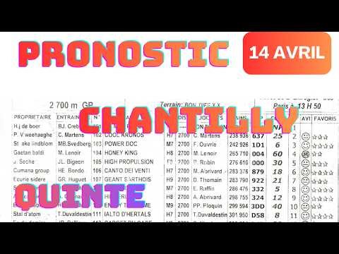 🔥 QUINTÉ DU 14 AVRIL 2026 : BASE SOLIDE + GAGNANT SÛR À CHANTILLY