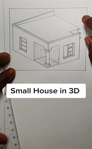 Drawing a House in 3D (small ,simple & easy ) #MS_HOUSE #handdrawing #fyp #art #bestdrawing #drawings #drawings #drawingtutorial #drawinghands #architect #architecturelovers