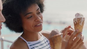 Beautiful Women Eating Ice Cream On Stock Footage Video (100% Royalty-free) 1034053436 | Shutterstock