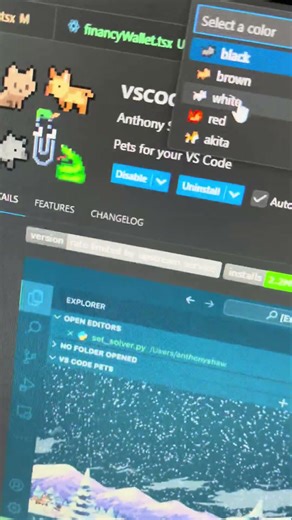 Crazy vscode extension #vscode #pets #coding