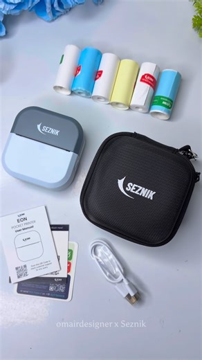 omairdesigner on Instagram: "Unboxing the Seznik Mini Pocket Printer 🖨️✨ A compact, ink-free printer designed for journaling, DIY projects, study notes, labels, and aesthetic printing. It’s lightweight, portable, and super easy to use—connects seamlessly with your phone and prints instantly. This mini printer is a great pick for content creators, students, and stationery lovers who enjoy turning everyday ideas into something creative and organized 🤍 #SeznikMiniPrinter #MiniPocketPrinter #Aesth