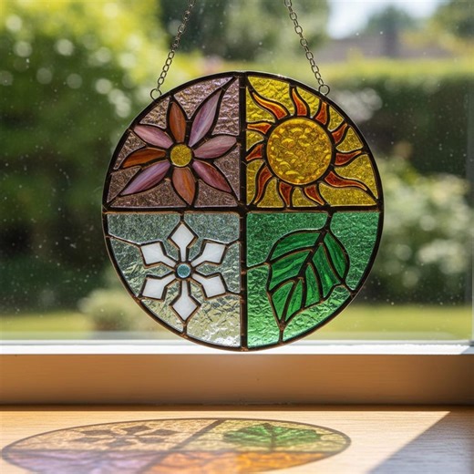Tree of Life Stained Glass Pattern: Four Seasons Suncatcher (digital Download) - Etsy